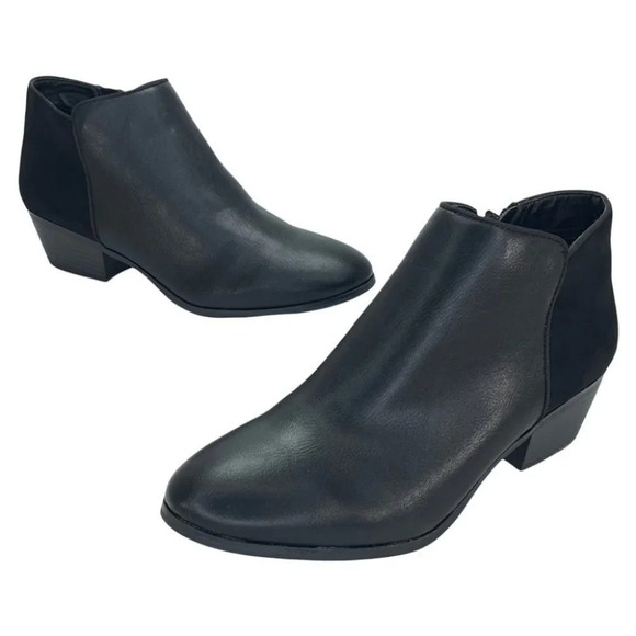 Style & Co Wiley Black Faux Leather Womens Booties Size 6M - Picture 12 of 13